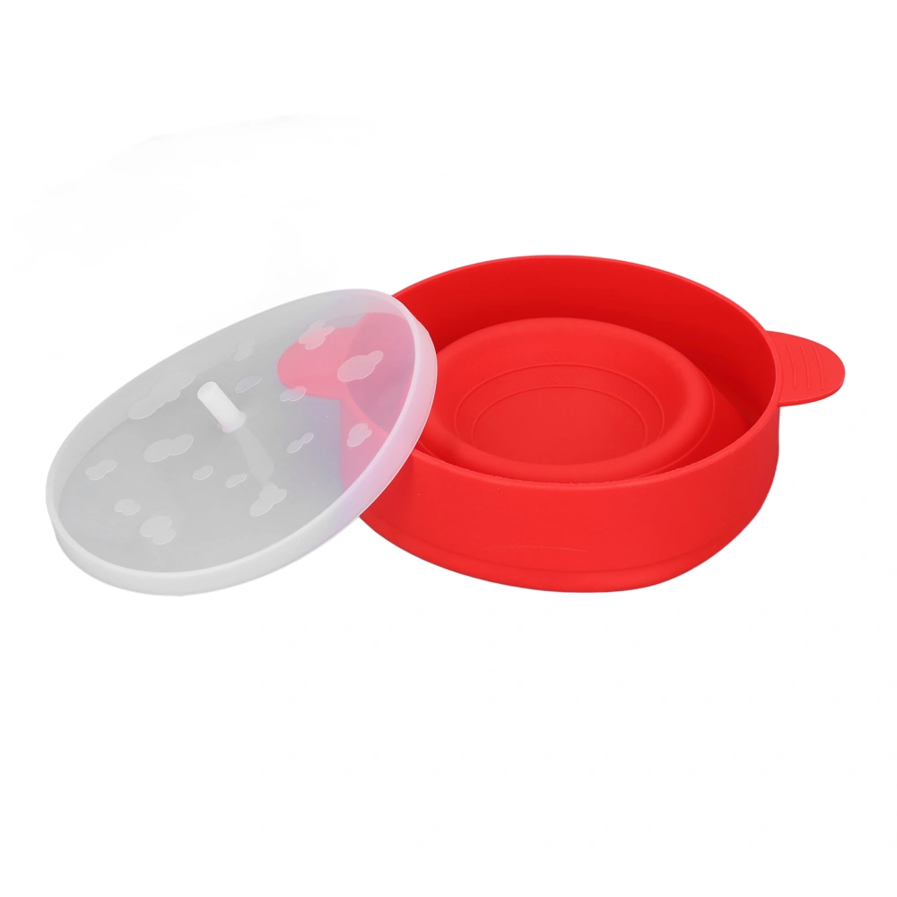 Large Microwave Popcorn Popper with Lid Handle BPA Free Foldable 40℃ To +230℃ DIY Food Grade Silicone Popcorn Bowl(Red )