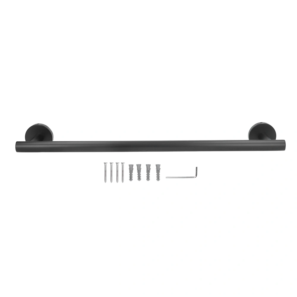 Towel Bar 304 Stainless Steel 45cm Matte Black Nail Free Punch Single Rod Towel Rack Hardware Pendant