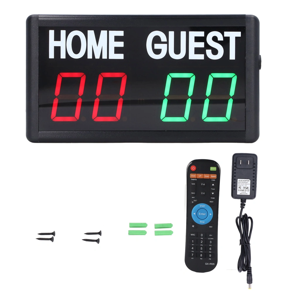 LED Electronic Score Board Basketball Football Game Scoreboard Remote Control Scoreboard US Plug 100‑240V