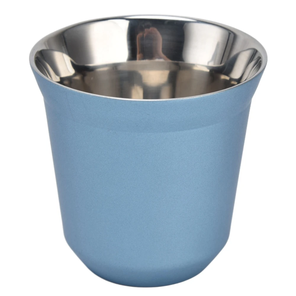 80ml 304 Stainless Steel Coffee Mug Double Wall Insulated Heat Resistant Coffee Cups for Outdoor Camping PicnicLight Blue 80ml