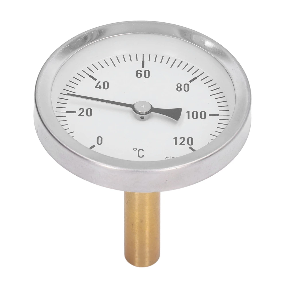 63mm Dial Thermometer Barbecue Pointer Type Thermometer 0‑120°C Bimetallic Temperature Gauge for Cooking