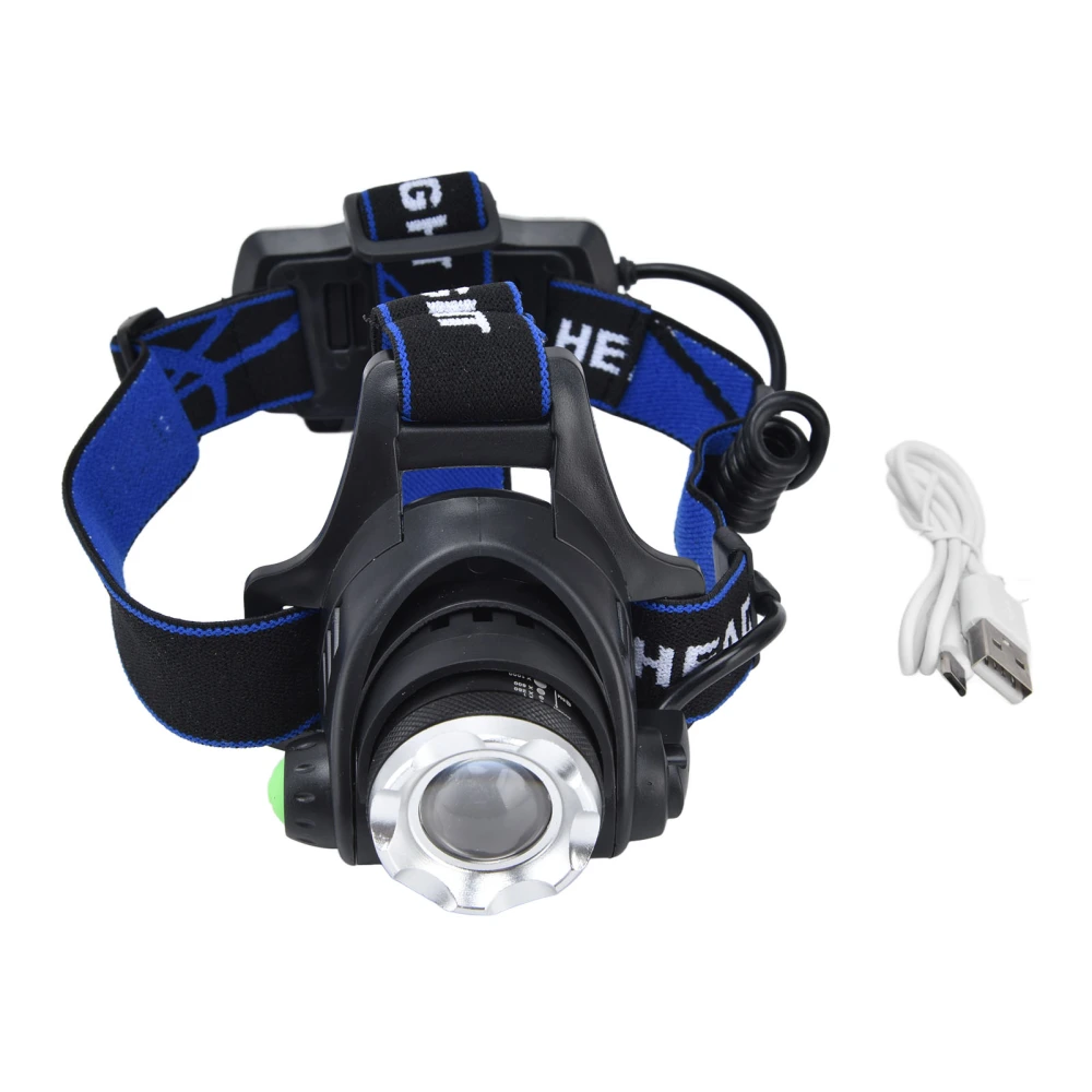 4 in 1 RGBW Focus Headlamp Telescopic Zoom USB Rechargeable Super Bright Headlight for Fishing