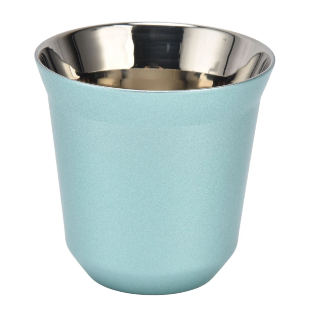 Stainless Steel Coffee Cup Double Layer Heat Insulation Beer Mug Green Water Cup for Kitchen160ml