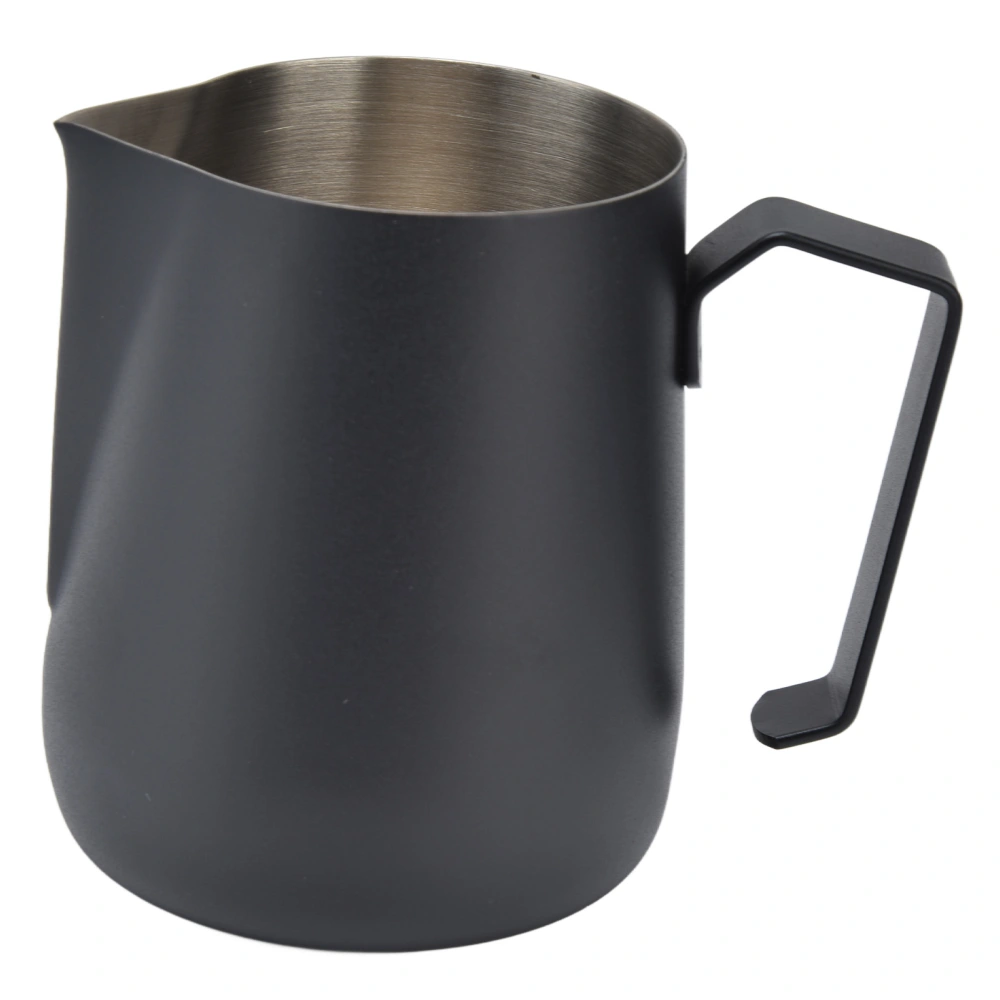 Milk Frothing Pitcher Thickened Frother Cup 450ml with Pointed Spout for Coffee Machine CafeBlack