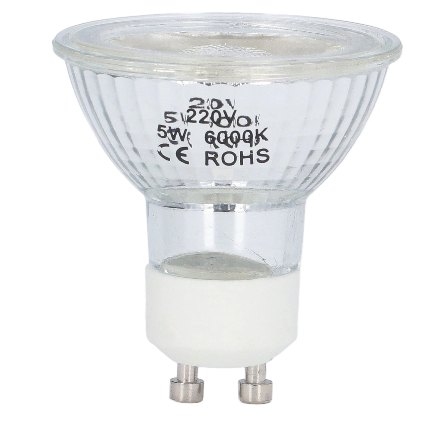 GU10 Light Bulb 5W LED COB Lamp Bulb Brightness Adjustable Spot Light Bulb for Bedroom Office 220VPure White Light 6000K