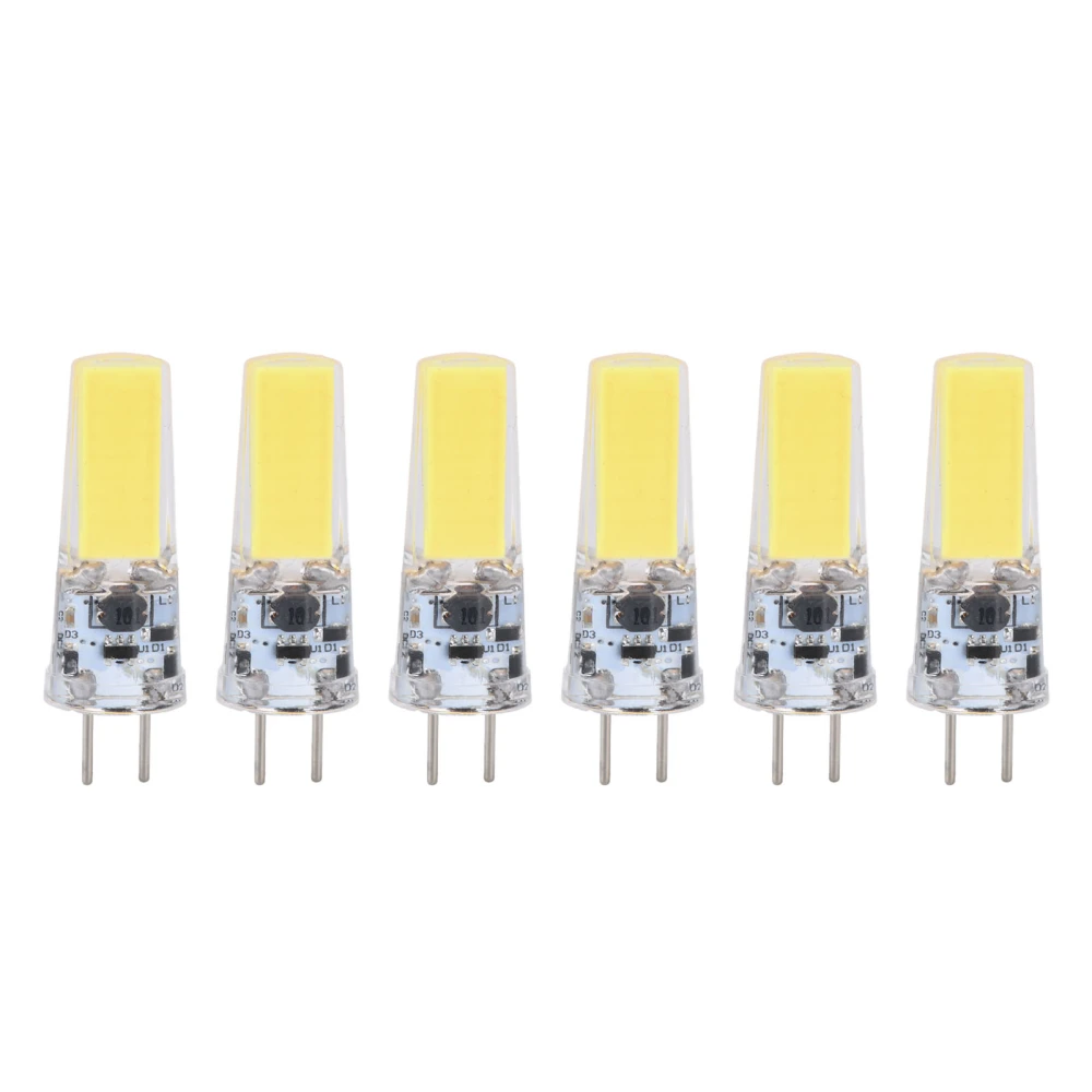 6PCS GY6.35 Bulb 5W COB Light Bulb 500lm Silicone Ceiling Lamp Bulb for Living RoomCold White