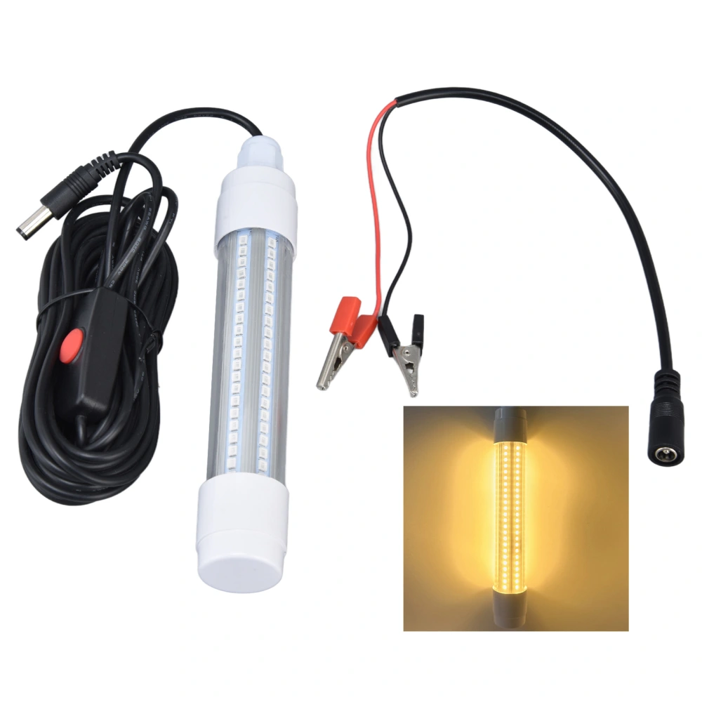 Fishing Light 126 LED IP68 Waterproof 1000lm Submersible Night Fish Finder Lamp 13W AC12‑36VWarm Light