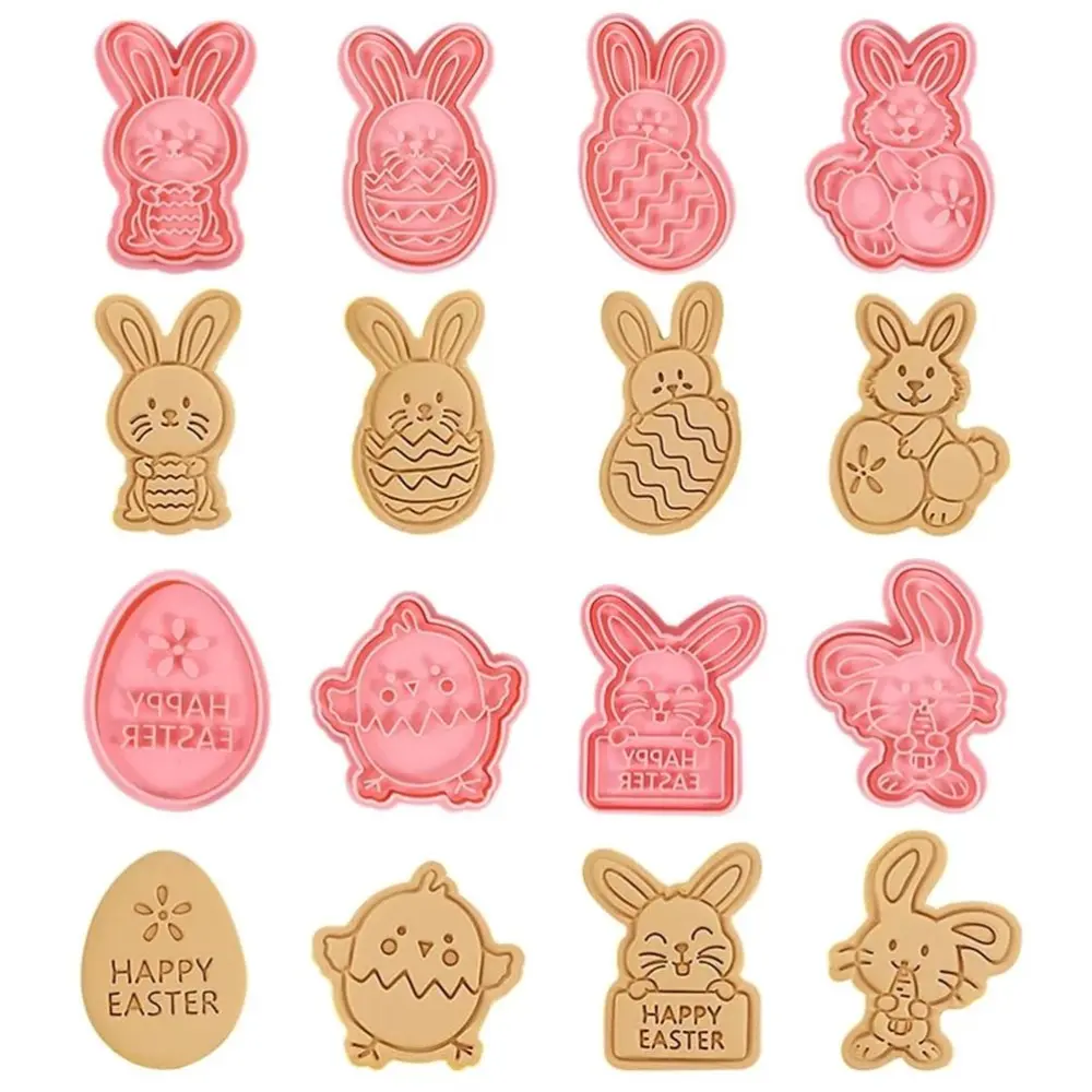 3D Easter Cutters Set Cartoon Bunny Biscuit Moulds Biscuit Cutter Easter Craft Baking Decoration Tools