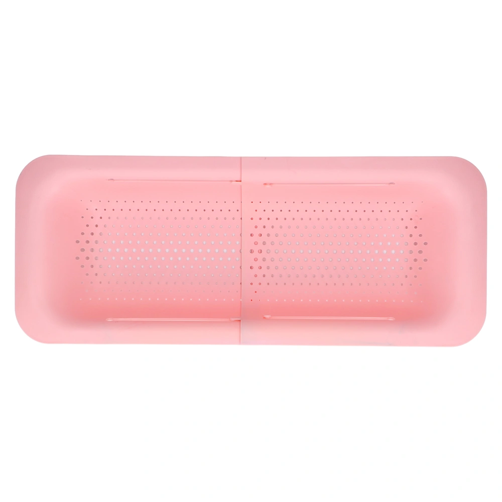 Strainer Basket ABS Material Telescopic Flexible Hollow Bottom Design Drain Colander Kitchen AccessoryPink