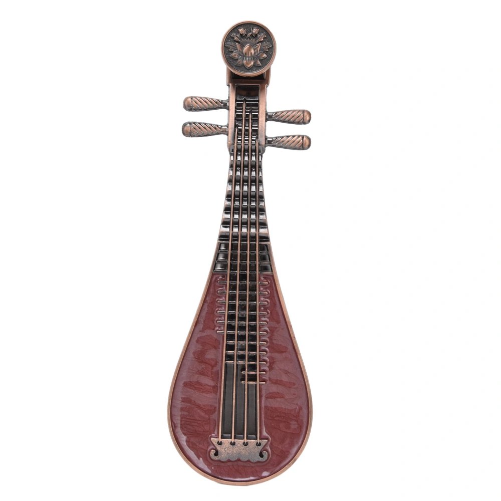 Incense Burner Holder Unique Chinese Lute Design Premium Copper Sturdy Durable Glossy Texture Insent Burn Holder