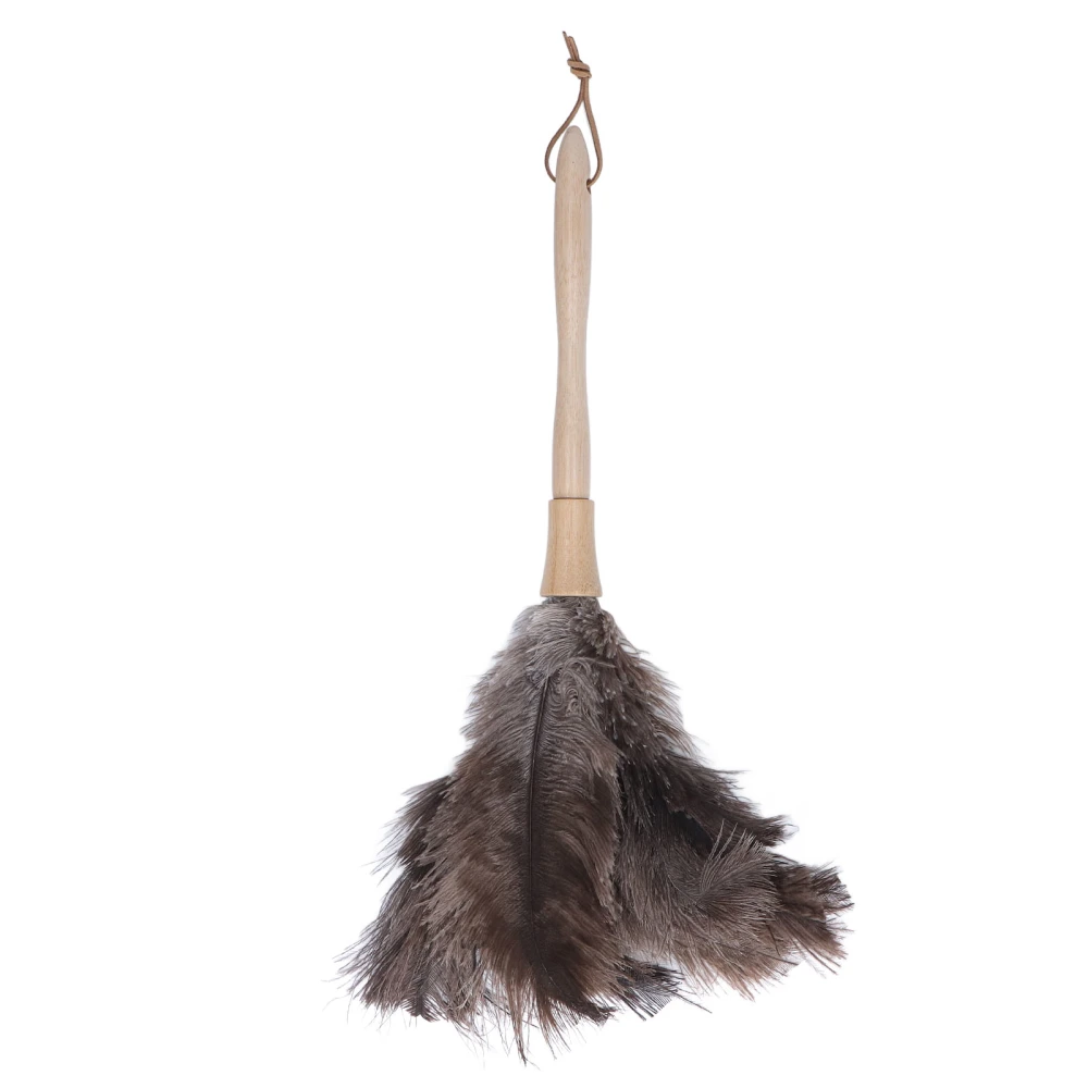 Feather Duster Light Weight Soft Long Handle Reusable Black Ostrich Feather Duster for Home Office Car