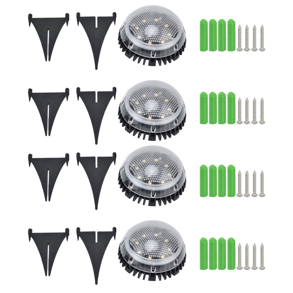 4Pcs Solar Ground Lights Waterproof Color Gradient 8 LEDs Disk Solar Deck Lights for Outdoors