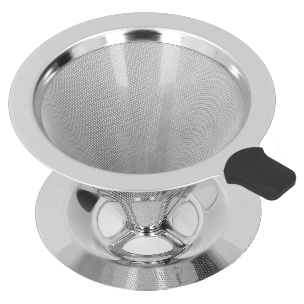 Drip Coffee Filter Double Mesh Paperless Stainless Steel Cone Dripper Reusable 1‑2 Cup 300 Mesh