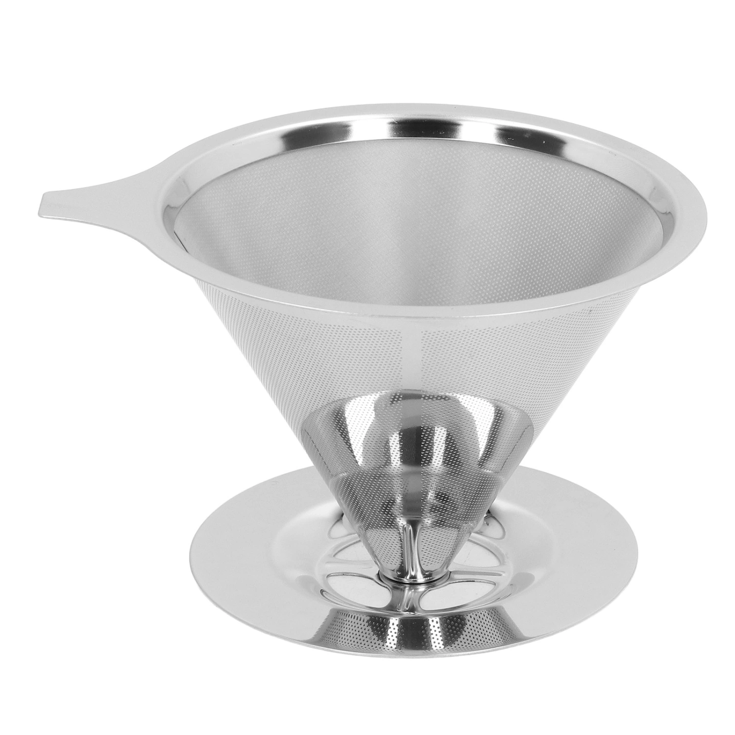 Pour Over Coffee Dripper Slow Drip 1 to 6 Cups Cone Filter Strainer Reusable Stainless Steel