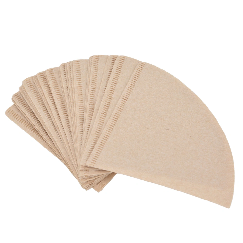 40Pcs/Bag Coffee Filter Paper Unbleached Disposable Wood Pulp Paper Cone Shape for Drip Coffee MakerNatural Wood Color