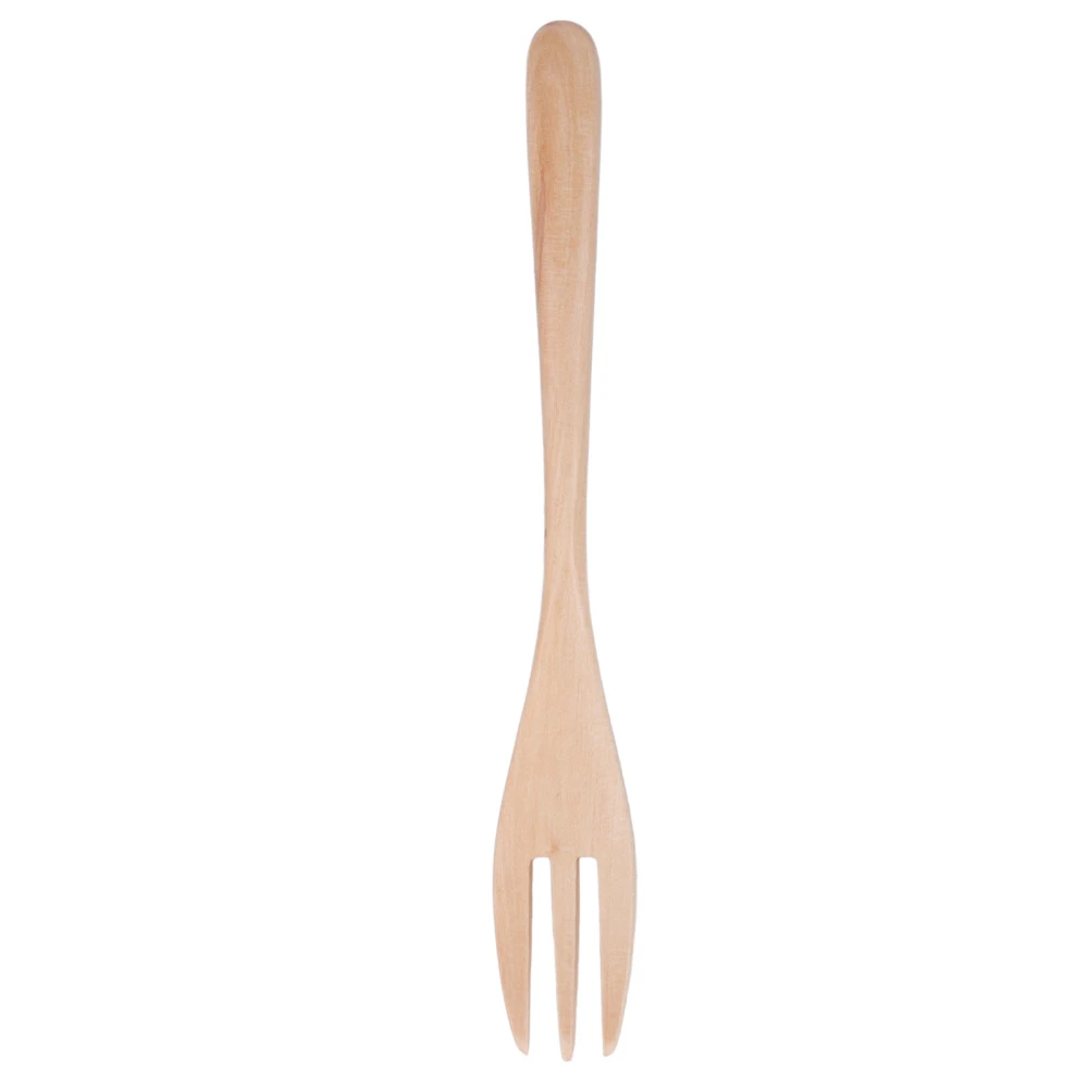 Wooden Fork Reusable Wooden Pasta Fork Tableware with Long Handle for Picnic Barbecue Travel Camping