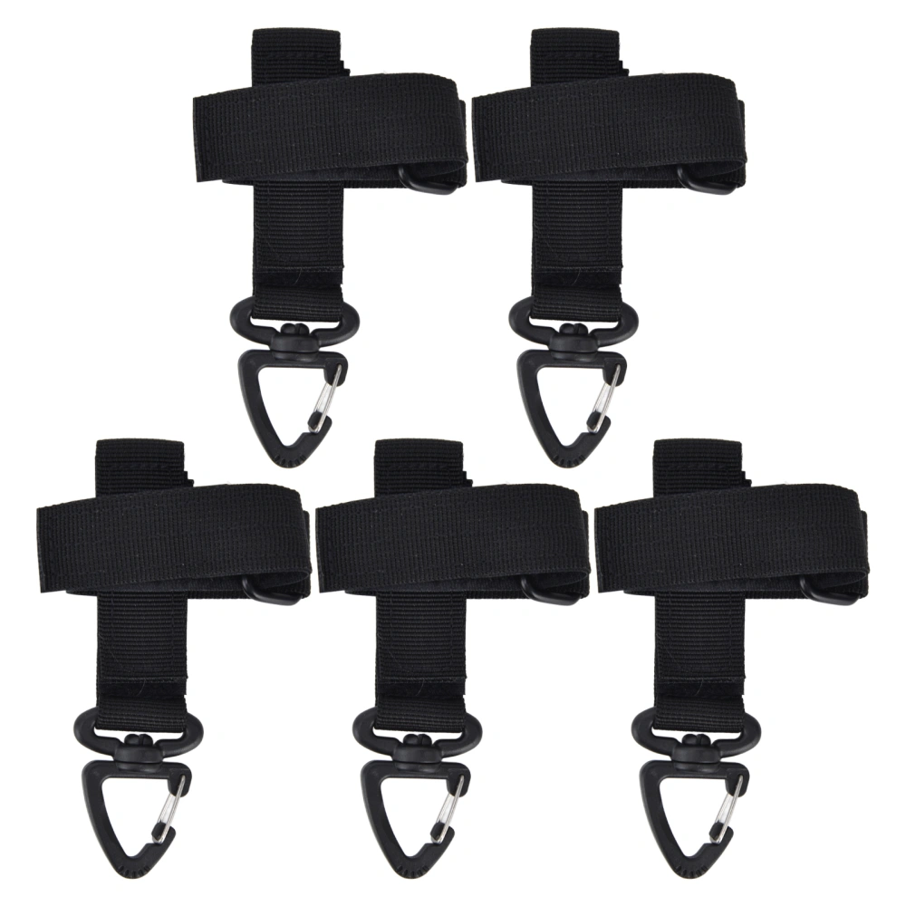 5pcs/set Multi Purpose Glove Hanging Buckle Adjustable Nylon Glove Hook Safety ClipBlack