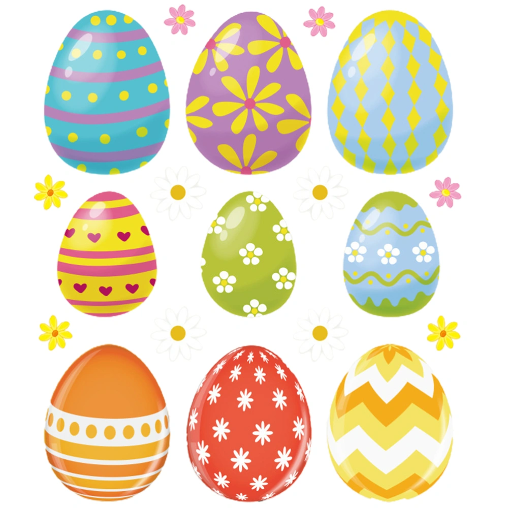 Easter Eggs Wall Decals Easter Decorations Removable Easter PVC Wall Stickers for Living Room Bedroom