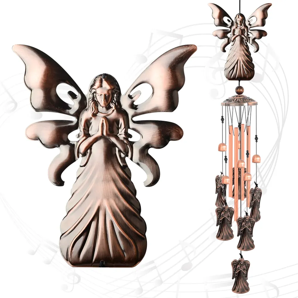 Angel Wind Chimes Metal Angel Chimes Gifts for Mom Grandma Retro Angel Decor Valentine Gifts Outdoor Gardening Decor