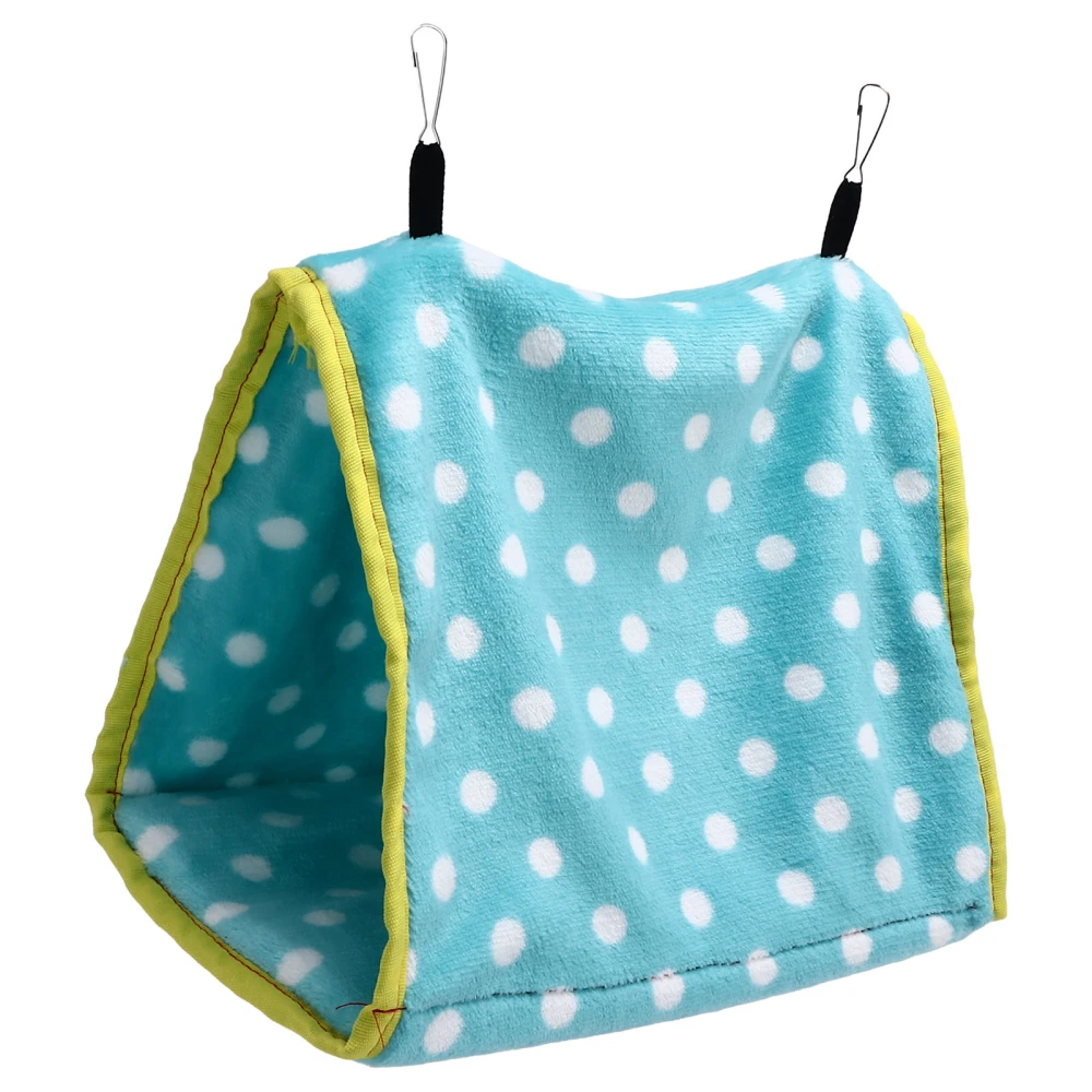 Bird Bed Foldable Portable Comfortable Flannel Triangular Hanging Bird Hammock with Hooks for Parrots Hamsters SquirrelsGreen