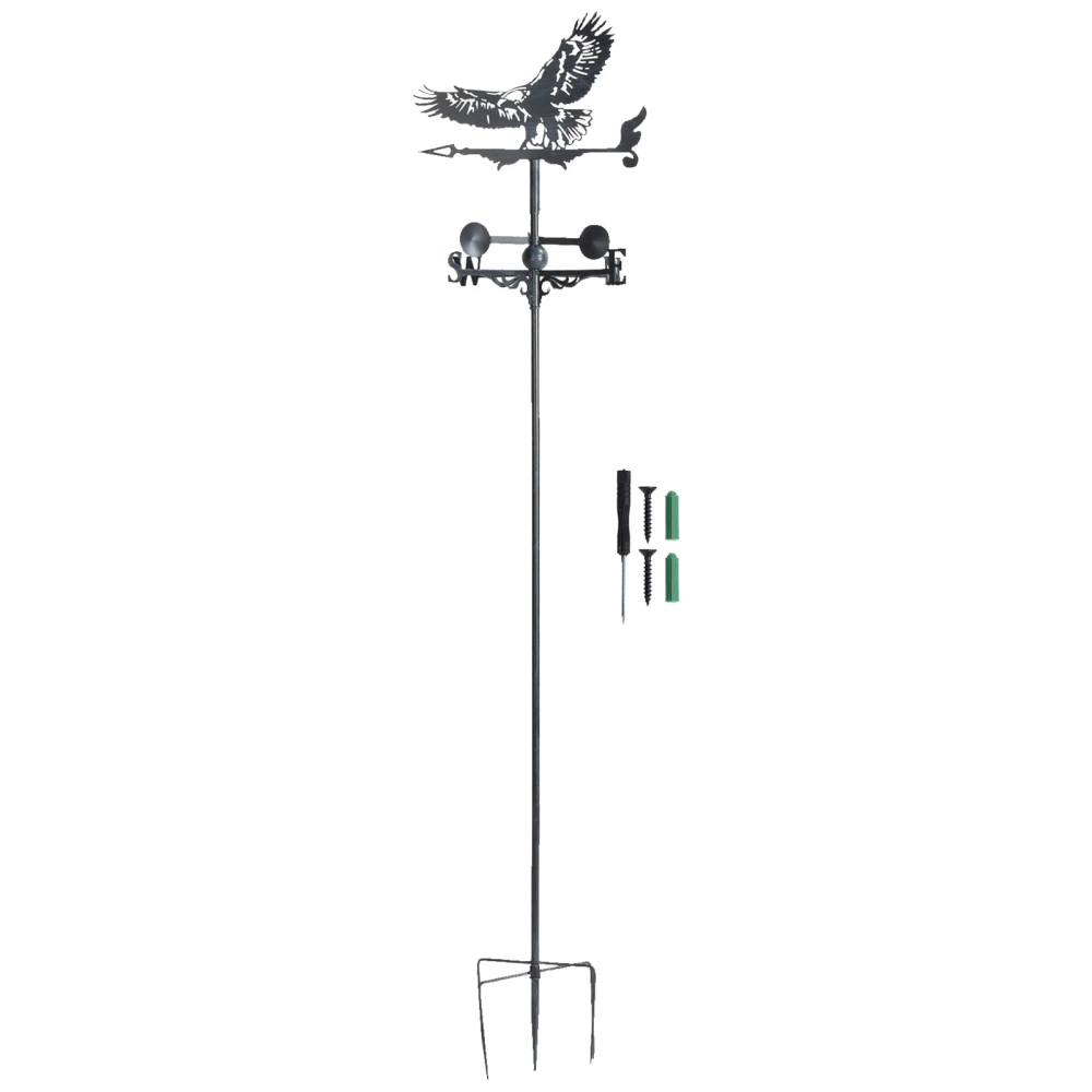 Eagle Weather Vane Wrought Iron Wind Direction Vane Garden Weathervane for Outdoor Decoration