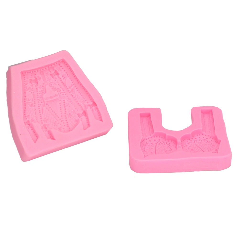 DIY Silicone Swimsuit Bra Short Skirt Bikini Shape Mold Candy Cake Chocolate Mould Pink