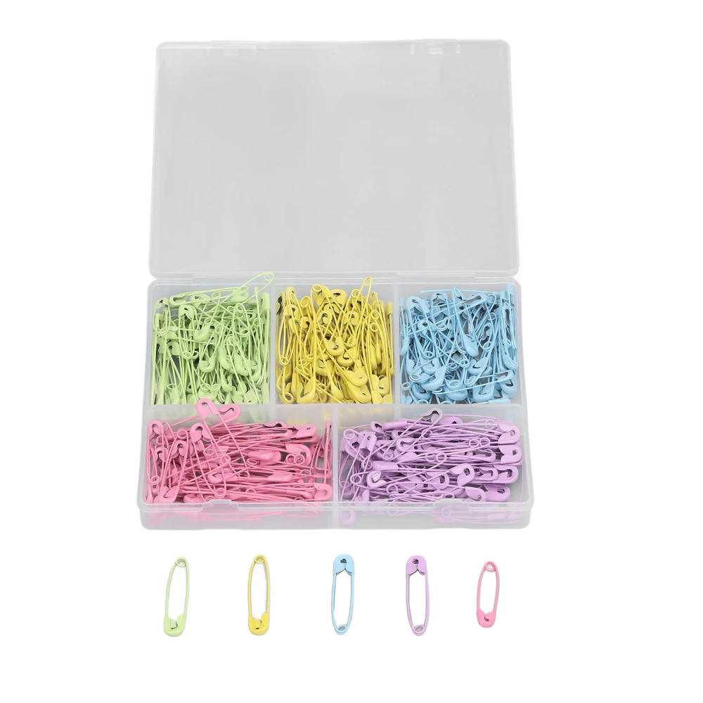 Mixed Colors Safety Pins Stainless Steel Safety Pins DIY Craft Diaper Pins for Household Handicrafts5 Color A Type Single Box 325PCS