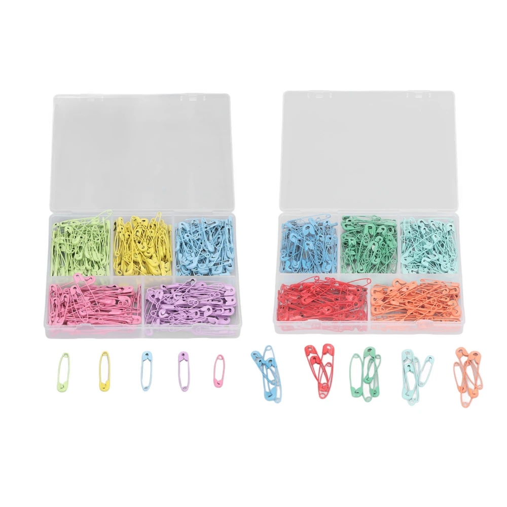 Mixed Colors Safety Pins Stainless Steel Safety Pins DIY Craft Diaper Pins for Household Handicrafts5 Color B Type Single Box 325PCS