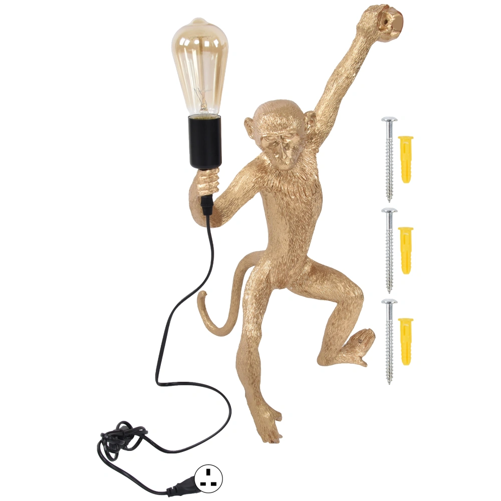 110‑220V E27 Monkey Wall Lamp Strong Bearing Capacity Monkey Pendant Light for HouseholdUK Plug