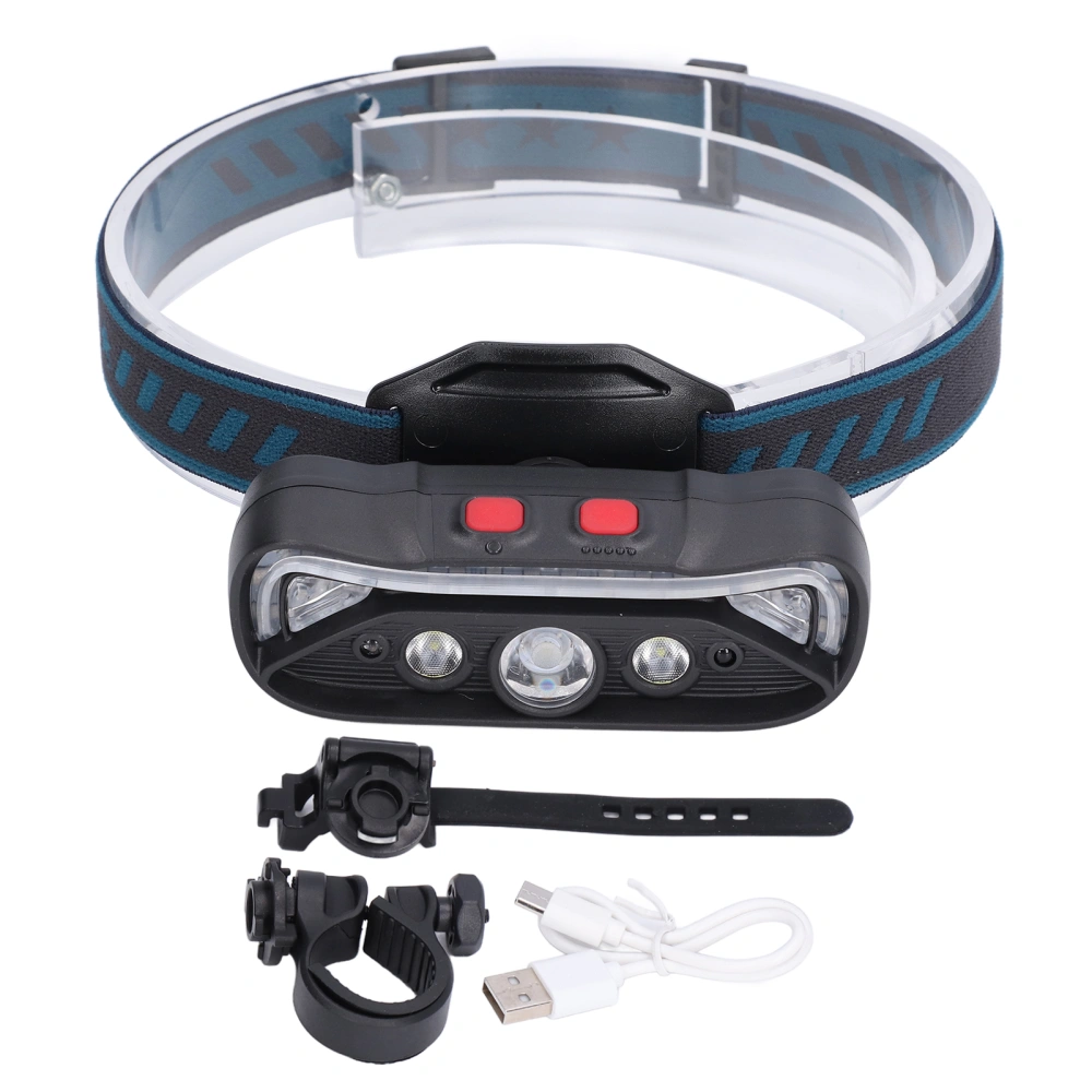 Multifunctional LED Headlamp USB Rechargeable Headlamp Waterproof Waving Smart Sensor Flashlight Torch