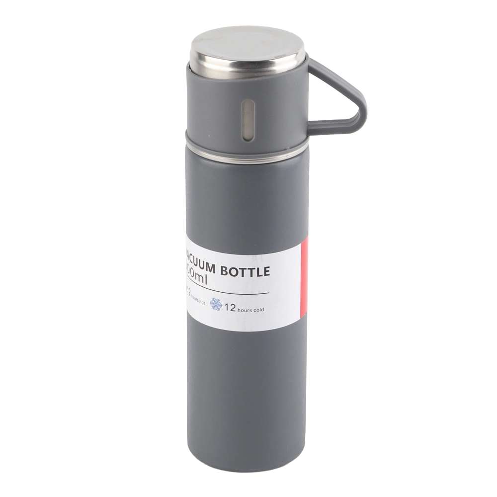 500ml Vacuum Insulated Cup Stainless Steel Thermal Bottle Portable Vacuum Mug Flask for OutdoorGrey