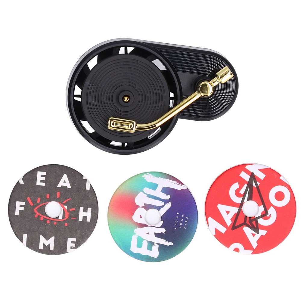 Car Fragrance Diffusers Retro Record Player Design Perfume Vent Outlet Diffuser Air Purifier with 3 Aromatherapy Pads