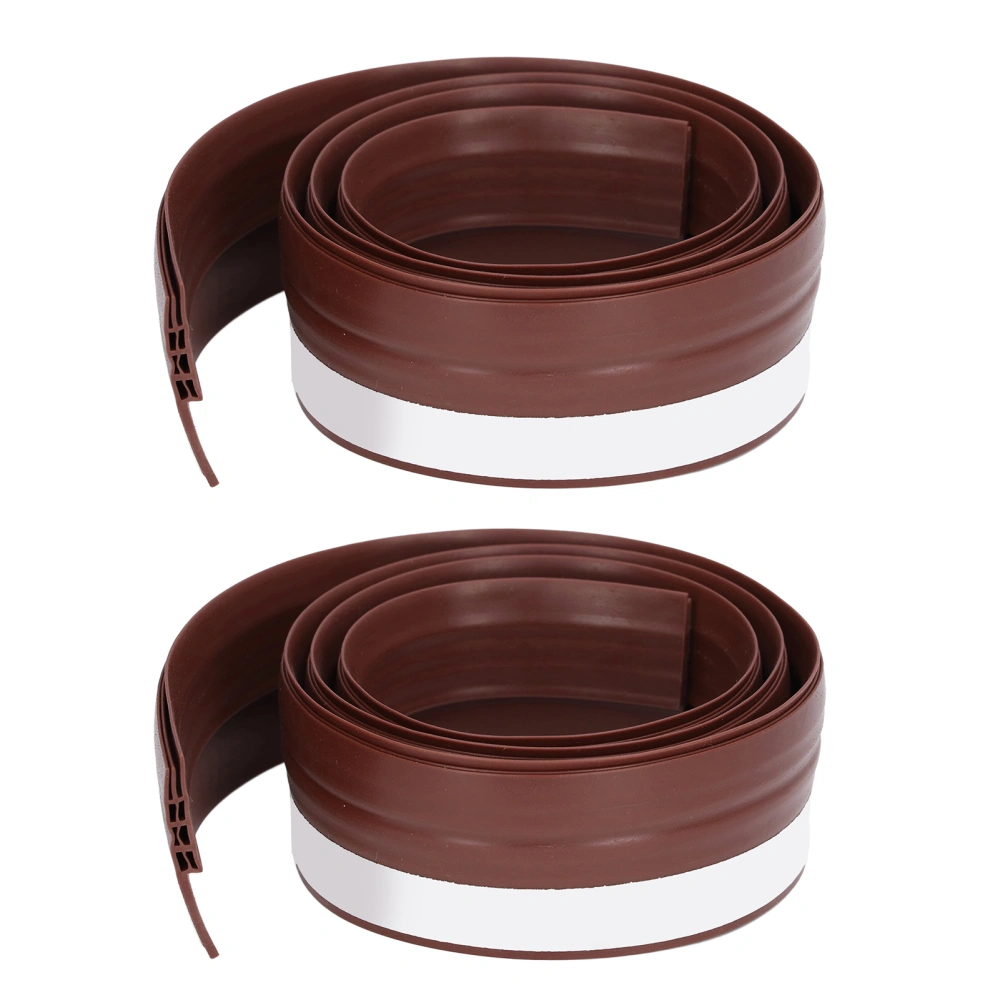 2Pcs Door Sealing Strip Self Adhesive TPE Under Seal Soundproof Bottom Weather Stripping