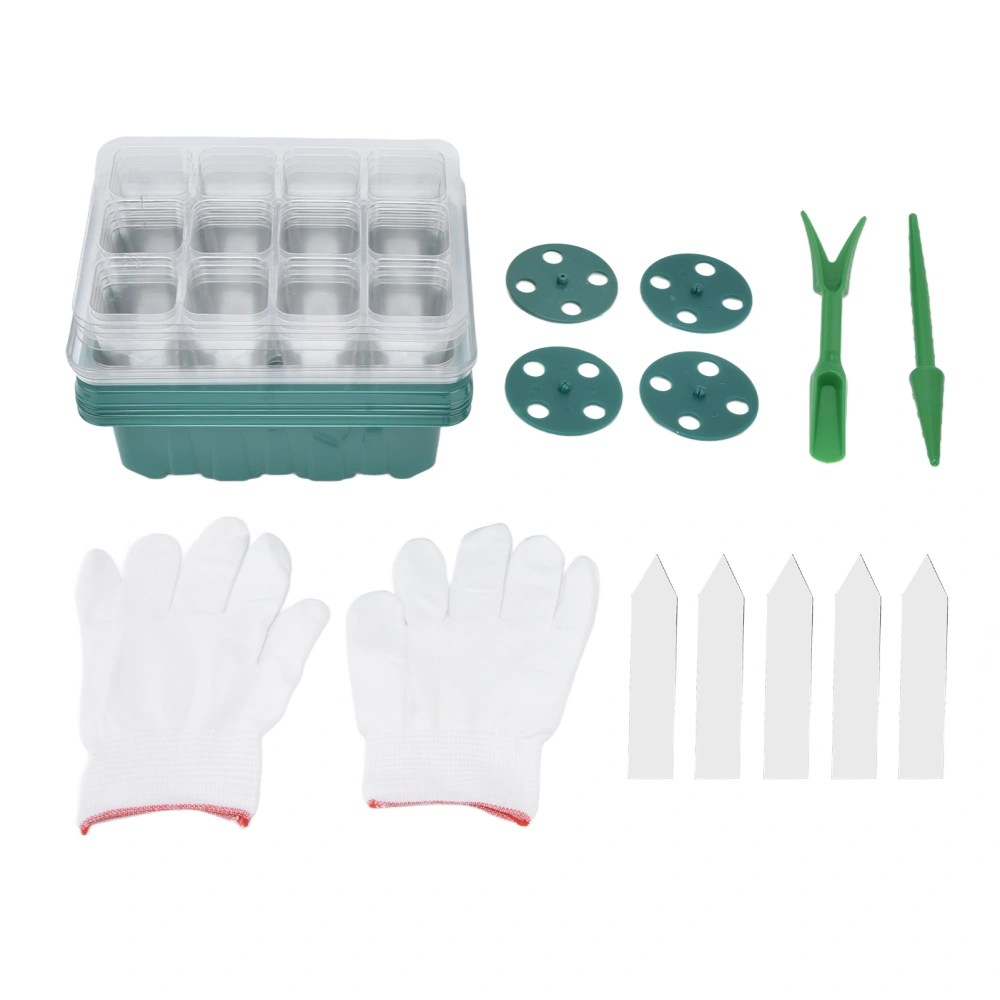 Seedling Trays Seed Starter Kit 12 Cells Mini Plant Growing Trays with Humidity Vented Domes for Microgreens