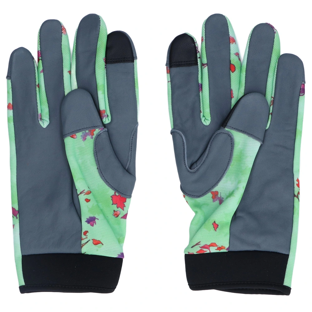 1 Pair Sheepskin Gardening Gloves Touch Screen Breathable Utility Work Gloves for Garden Yard Construction MechanicsL