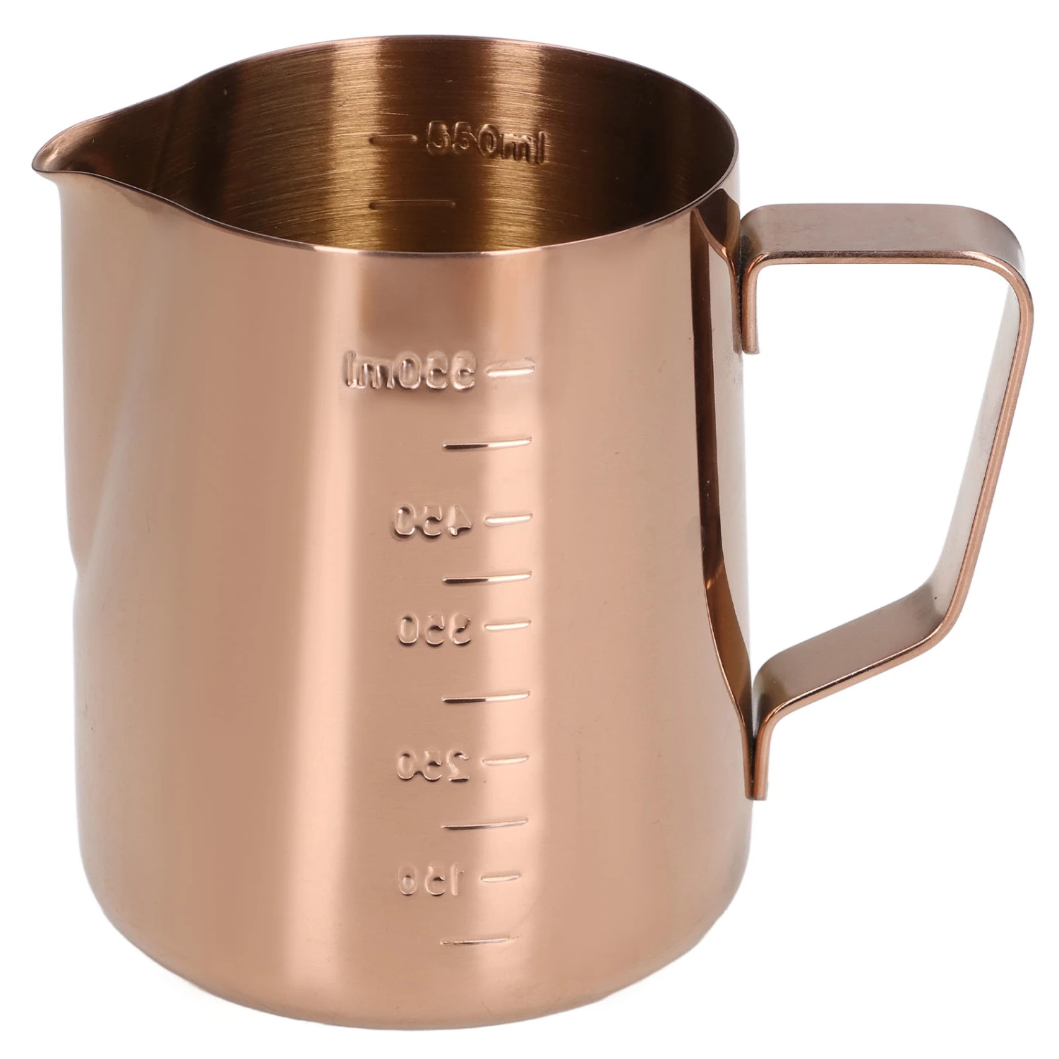 550ML Milk Frothing Cup with Scale Rose Gold Stainless Steel Frothing Pitcher Coffee Steaming Pitcher