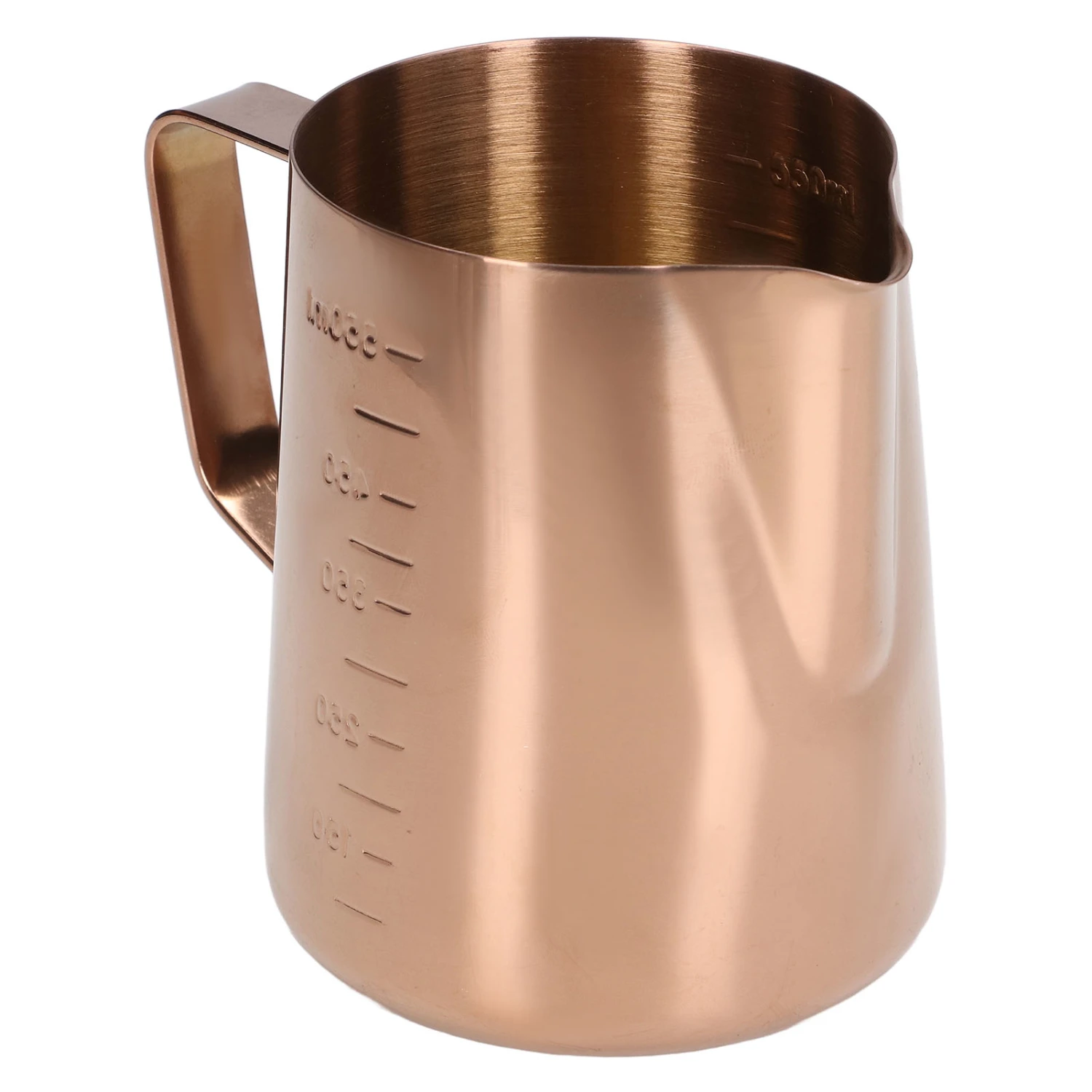550ML Milk Frothing Cup with Scale Rose Gold Stainless Steel Frothing Pitcher Coffee Steaming Pitcher