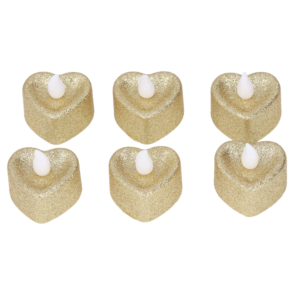 6PCS Heart Candle Light Heart Shaped Design Environmental Fine Workmanship LED Candle Light