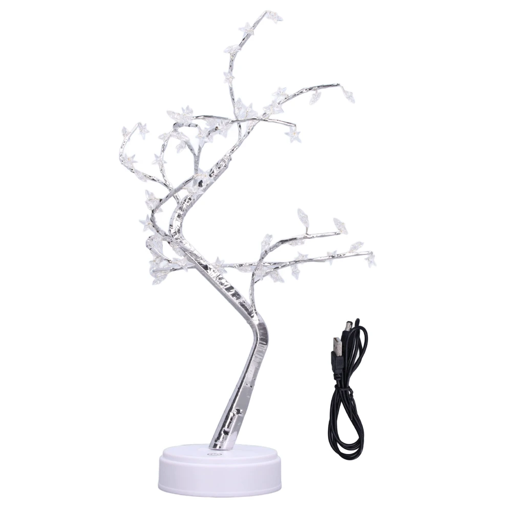 Tabletop Bonsai Tree Lamp Adjustable Safe Touch Switch Night Light with Copper Wire USB Cable for Home Party Office