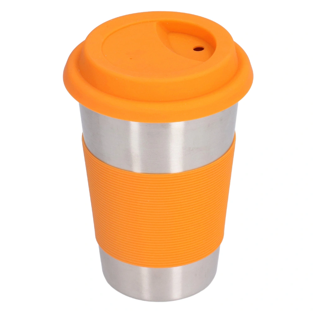 304 Stainless Steel Cup Metal Drinking Mug With Heat Insulation Silicone Sleeve for Kids School Office HomeOrange Cup Sleeve