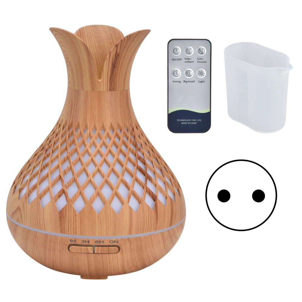 Aromatherapy Humidifier 500ml Low Noise Wood Grain Diffuser with Colorful LED Lights 100V to 240VEU Plug