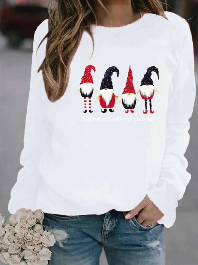 Letter Printed Crew Neck Sweatshirt