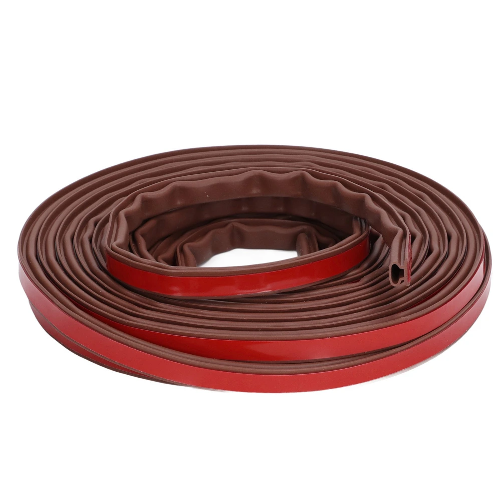 6m Door Sealing Strip Silicone Rubber Self Adhesive Weather Strip Brown Window Sealing Strip for HomeHeight 6mm / 0.2in