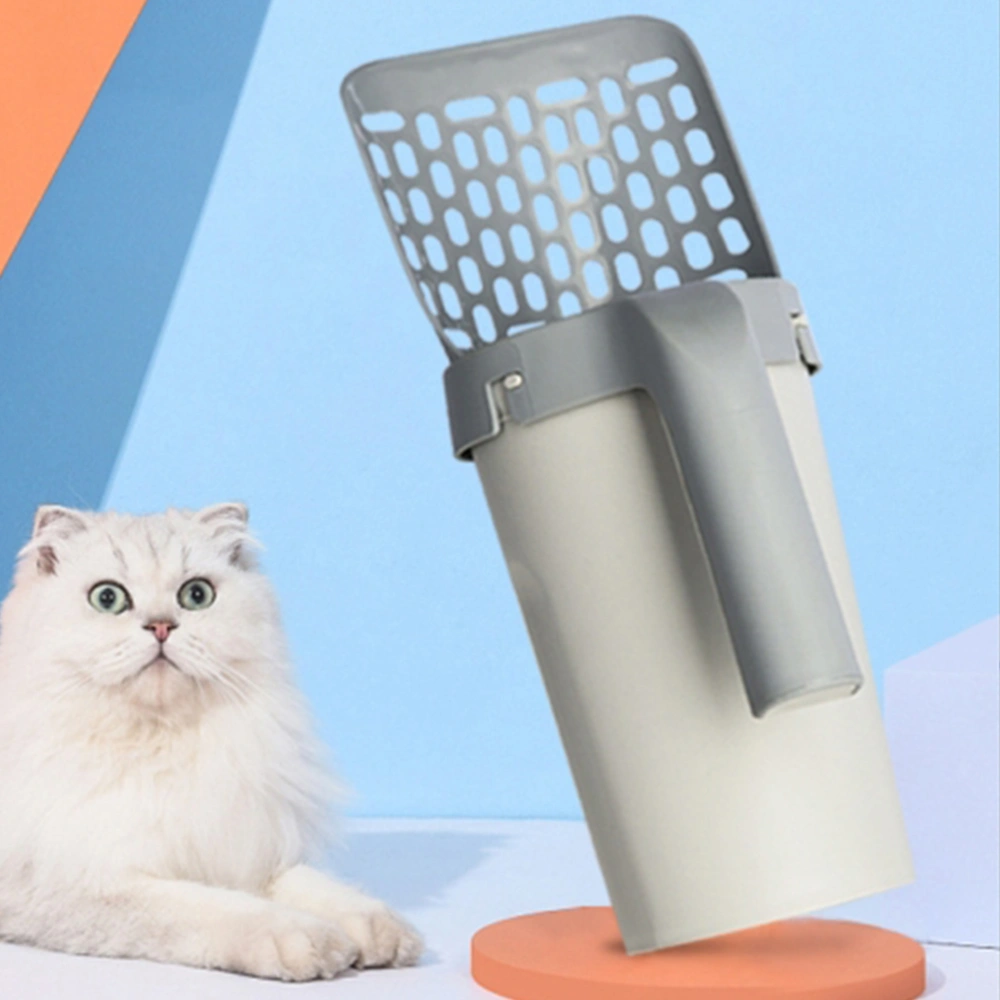 One Piece Cat Litter Shovel with Waste Container Cat Litter Scoop Detachable Pet Garbage Cleaning Tools