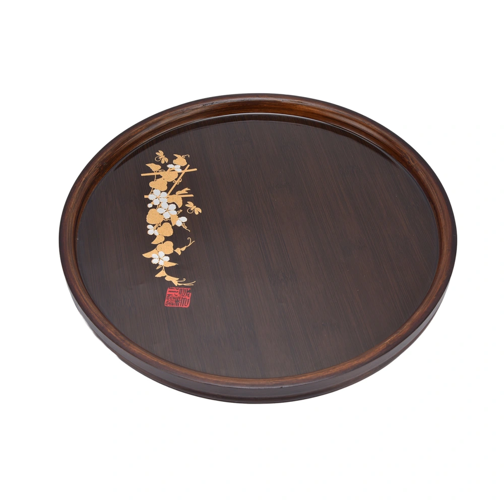 Bamboo Tea Tray Japanese Simple Novel Beautiful Resin Walnut Tea Tray for Home UseCircular S