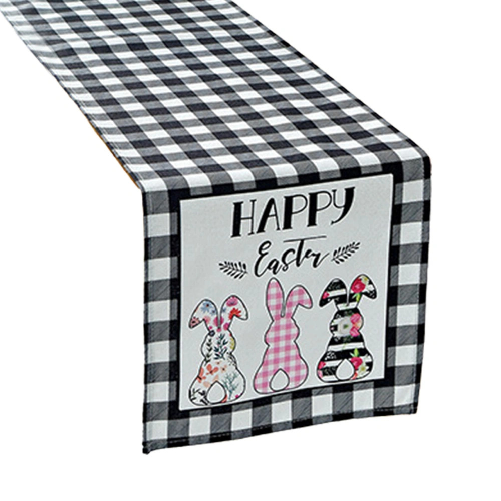 Easter Table Flag Bunny Eggs Gnome Plaid Tablecloth Table Runner