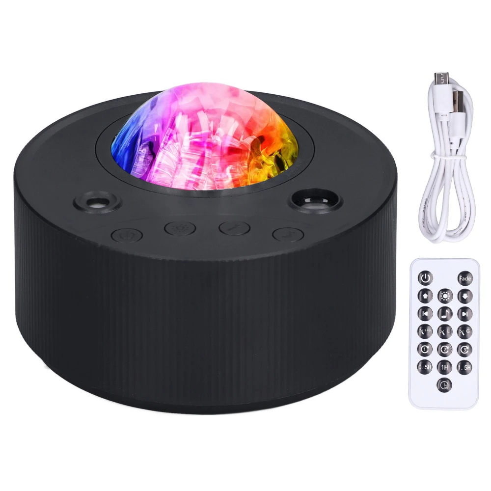 Star Projector Light USB Colorful LED Projection Lamp with Music and Remote Control for Home Party Decor Bedroom KTVBlack