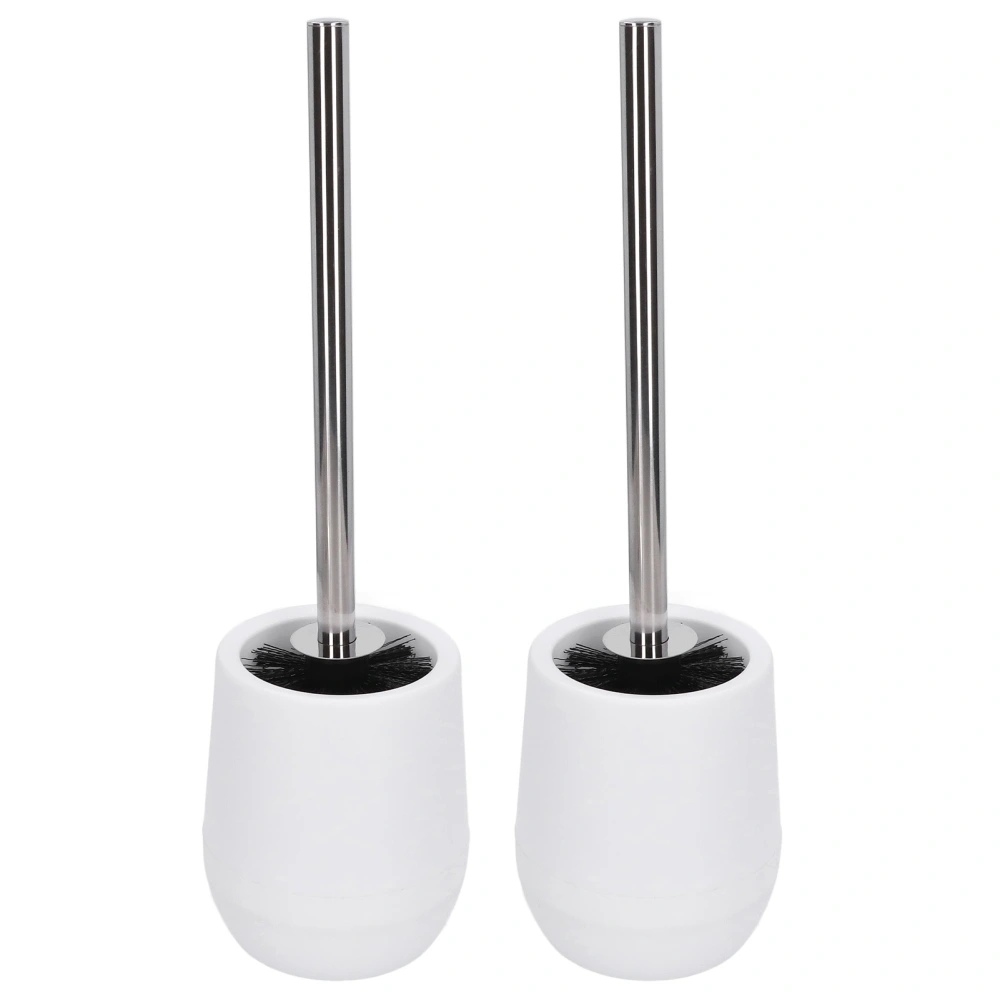 2sets Toilet Bowl Cleaner Brush Lockable Thread Convenient Practical Efficient Safe Reliable Durable Cleaning ToolsWhite (2pcs/inner Box)