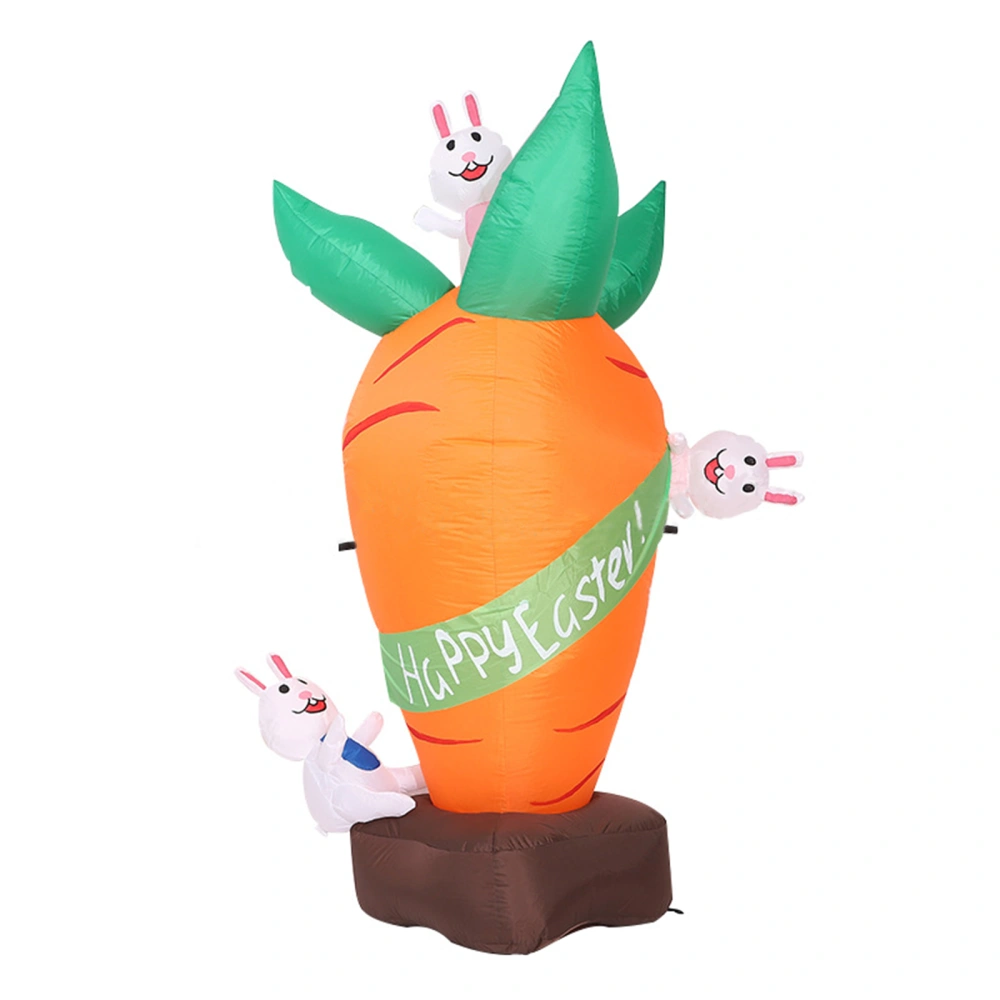 Inflatable Carrot Rabbit Easter Party Props Cute Rabbits Lighted Decor for Easter Party Indoor