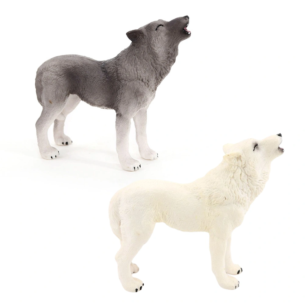 Wolf Action Figure Howling Wolf Action Figure Ornaments Simulation Wildlife Animal Model Toy for Children